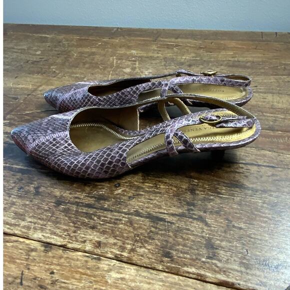 Bottega Veneta Purple Sling Black Heels‎ - Picture 1 of 7